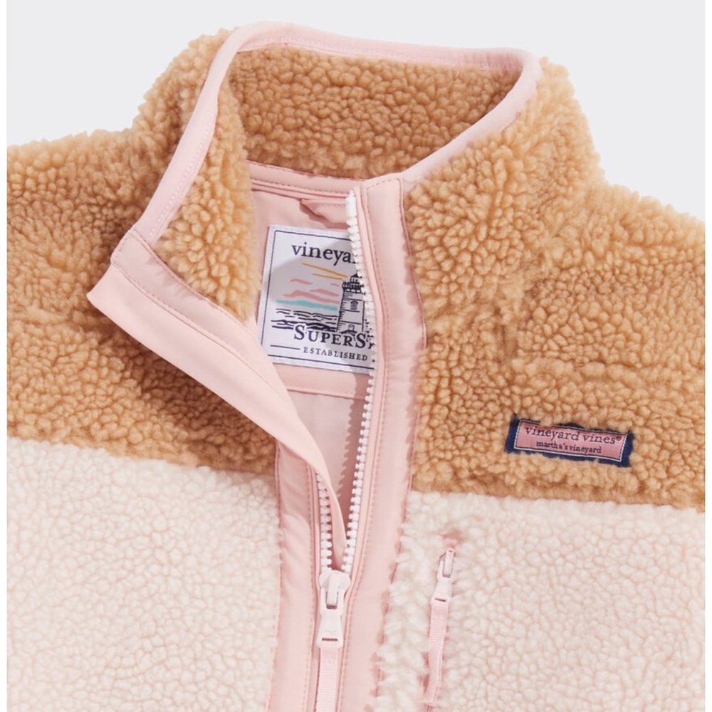 New Girls' Color Block Full-Zip SuperShep™ size 14